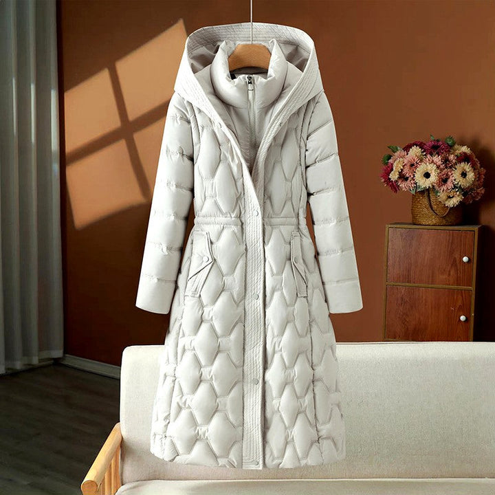 Mirabel Women's Long Hooded Quilted Puffer Coat 1