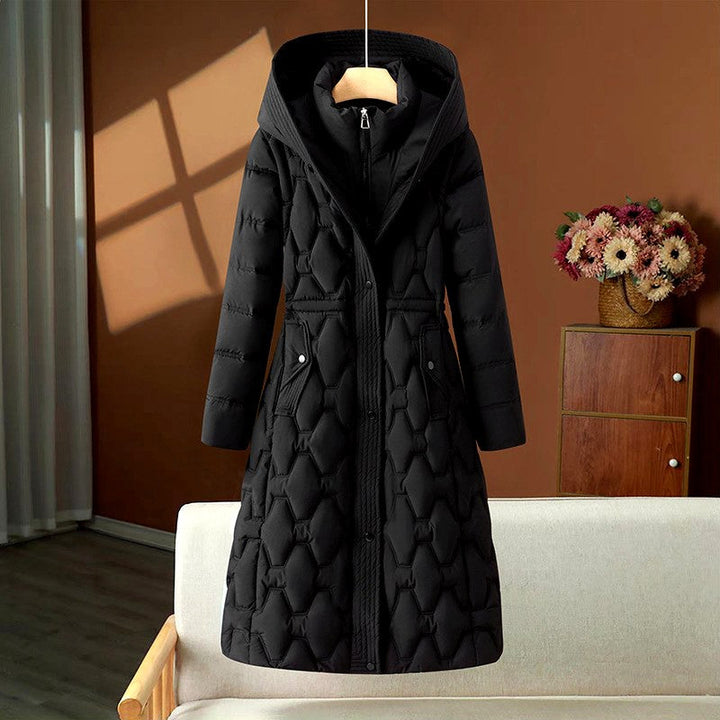 Mirabel Women's Long Hooded Quilted Puffer Coat 2