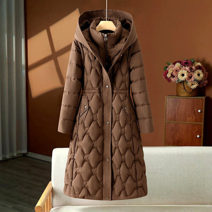 Mirabel Women's Long Hooded Quilted Puffer Coat 3