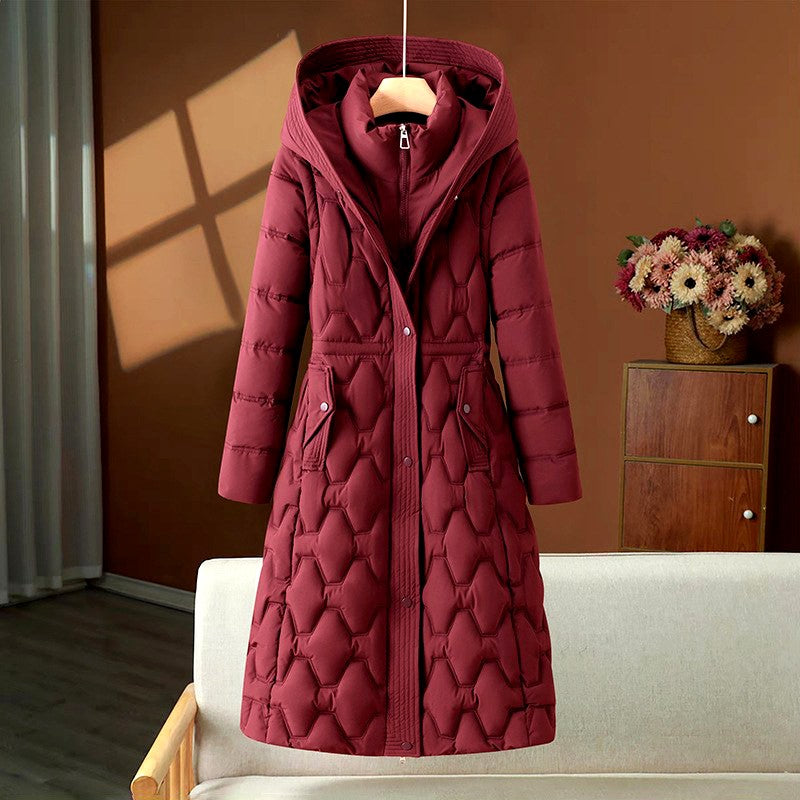 Mirabel Women's Long Hooded Quilted Puffer Coat 4
