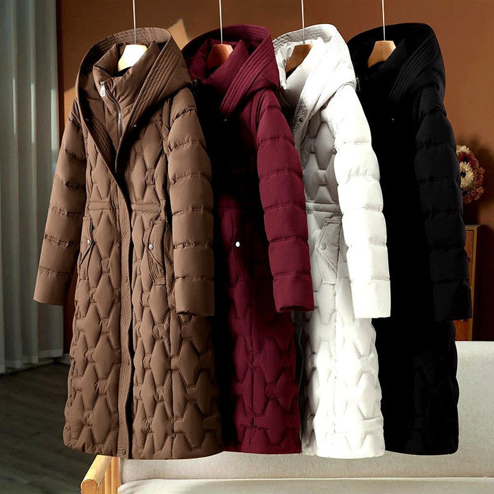 Mirabel Women's Long Hooded Quilted Puffer Coat 5