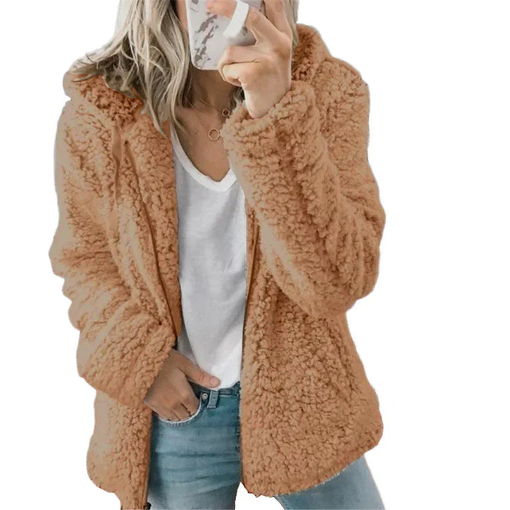 Niki Plush Teddy Fleece Full Zip Hooded Jacket image 3