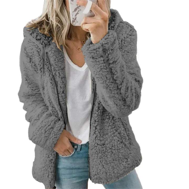 Niki Plush Teddy Fleece Full Zip Hooded Jacket image 1