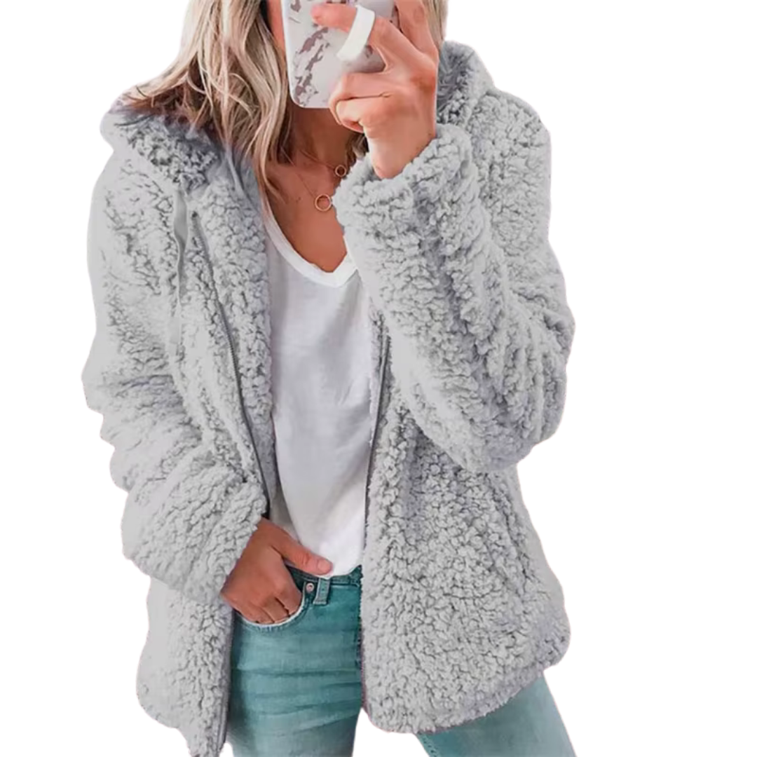 Niki Plush Teddy Fleece Full Zip Hooded Jacket image 8