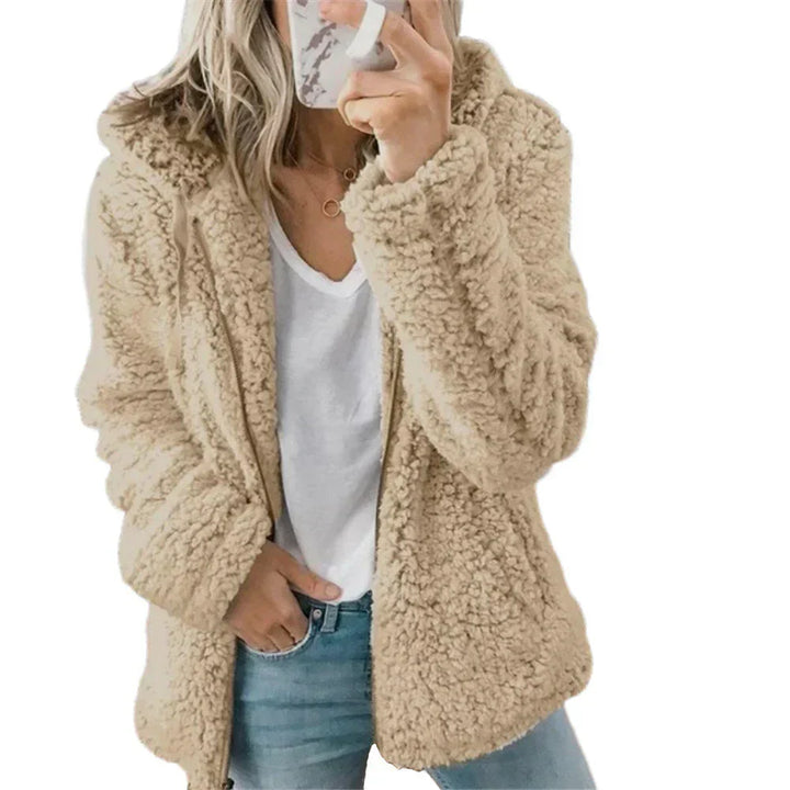Niki Plush Teddy Fleece Full Zip Hooded Jacket image 5