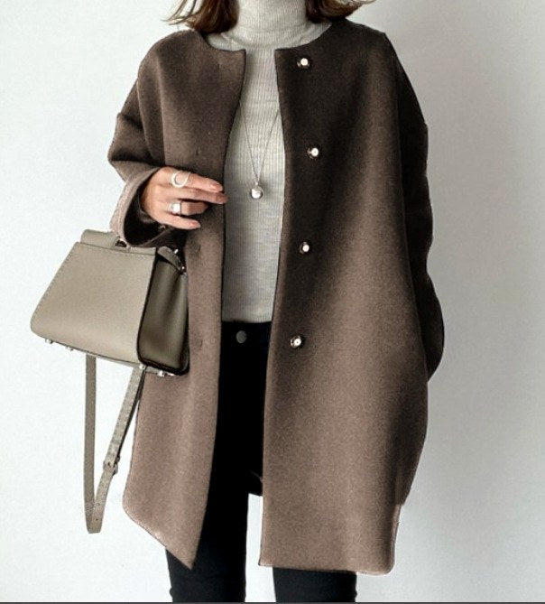 Salma Women's Button Front Long Coat 3