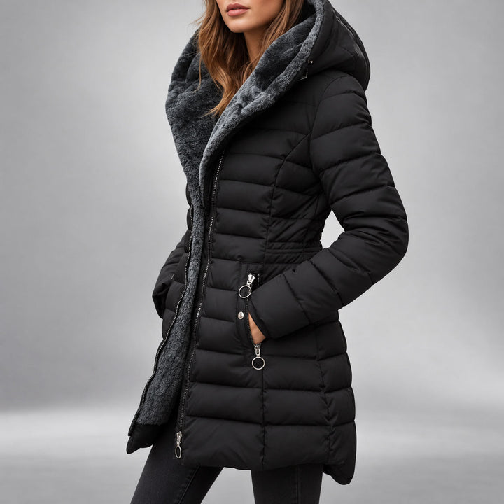 Sasha Women's Quilted Puffer Jacket with Faux-Fur Lined Hood image 1