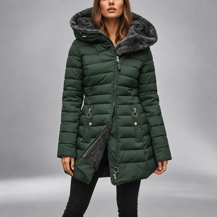 Sasha Women's Quilted Puffer Jacket with Faux-Fur Lined Hood image 2