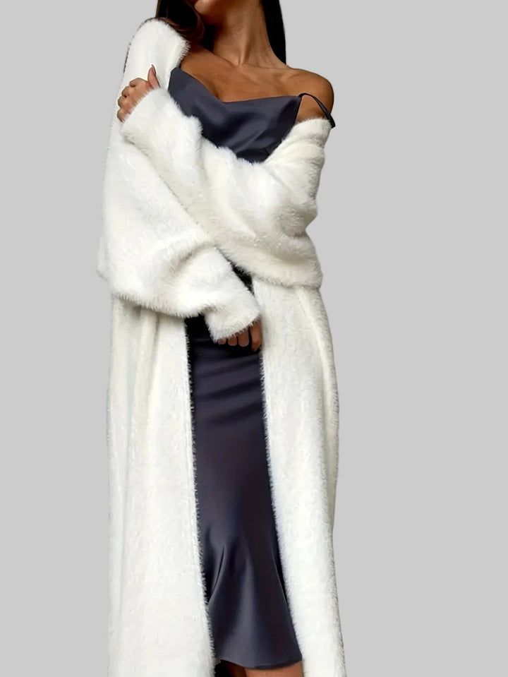 Serenity Women's Plush Fur Long Cardigan 2