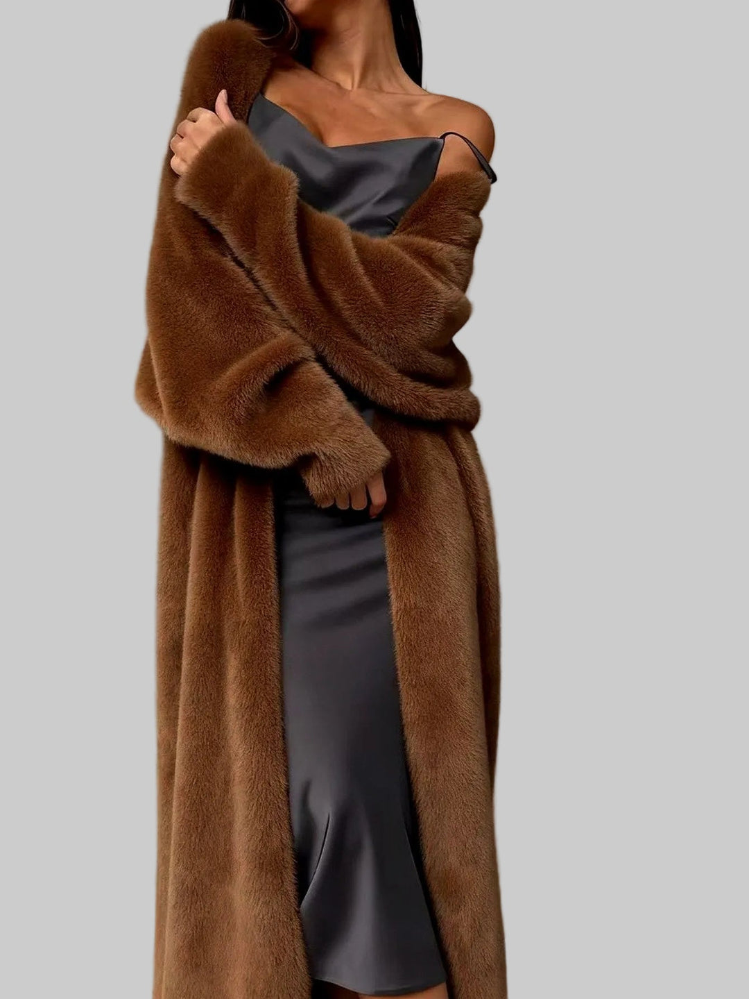 Serenity Women's Plush Fur Long Cardigan 4