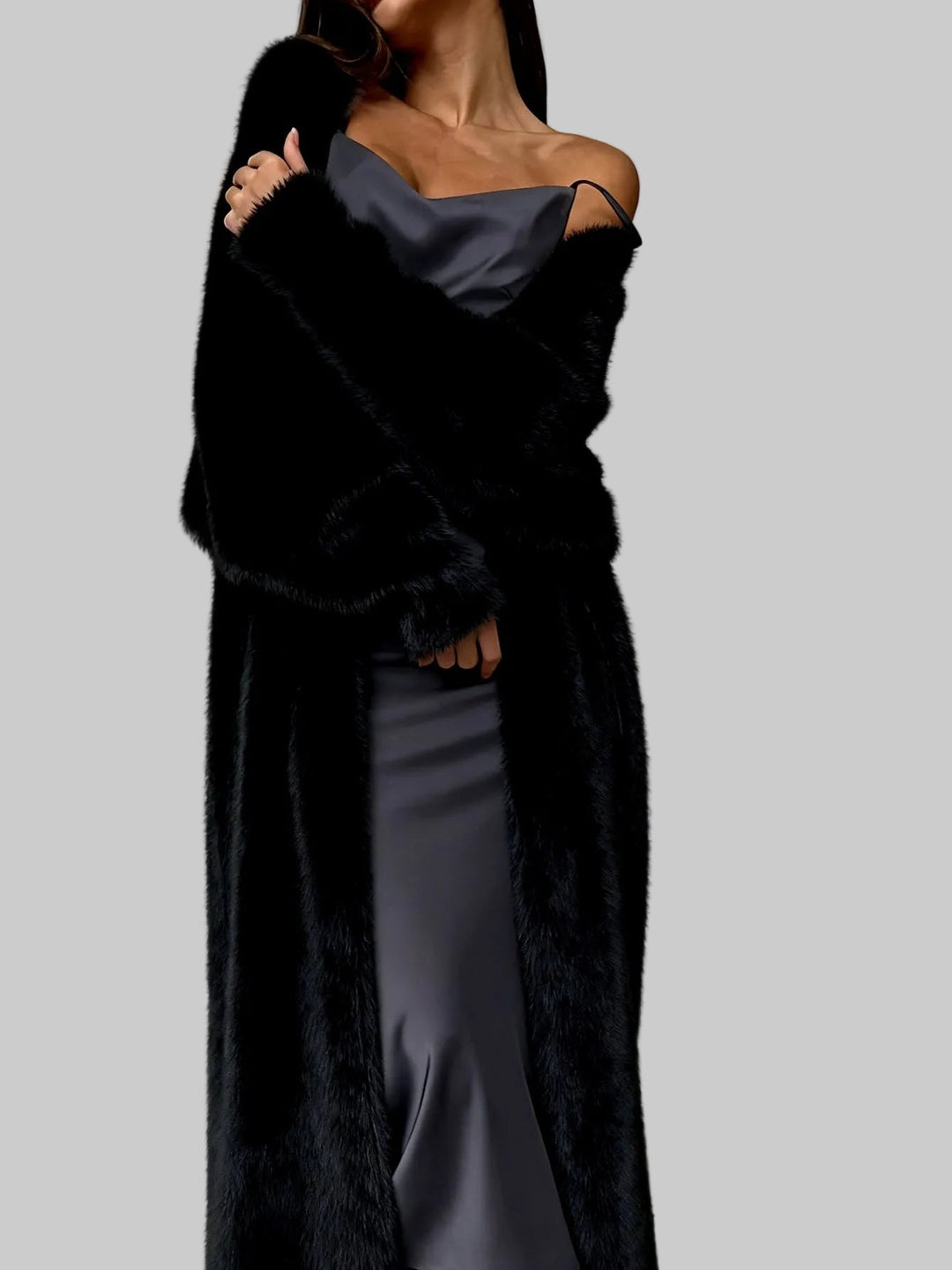 Serenity Women's Plush Fur Long Cardigan 5