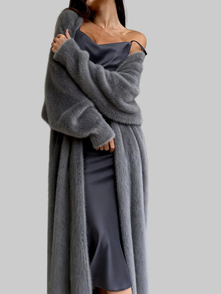 Serenity Women's Plush Fur Long Cardigan 6