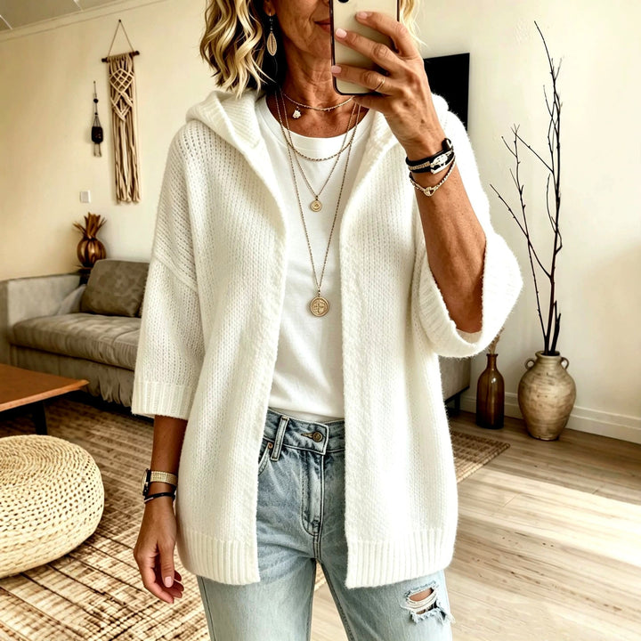 Shannon Women's Relaxed Three-Quarter Sleeve Hooded Cardigan 4