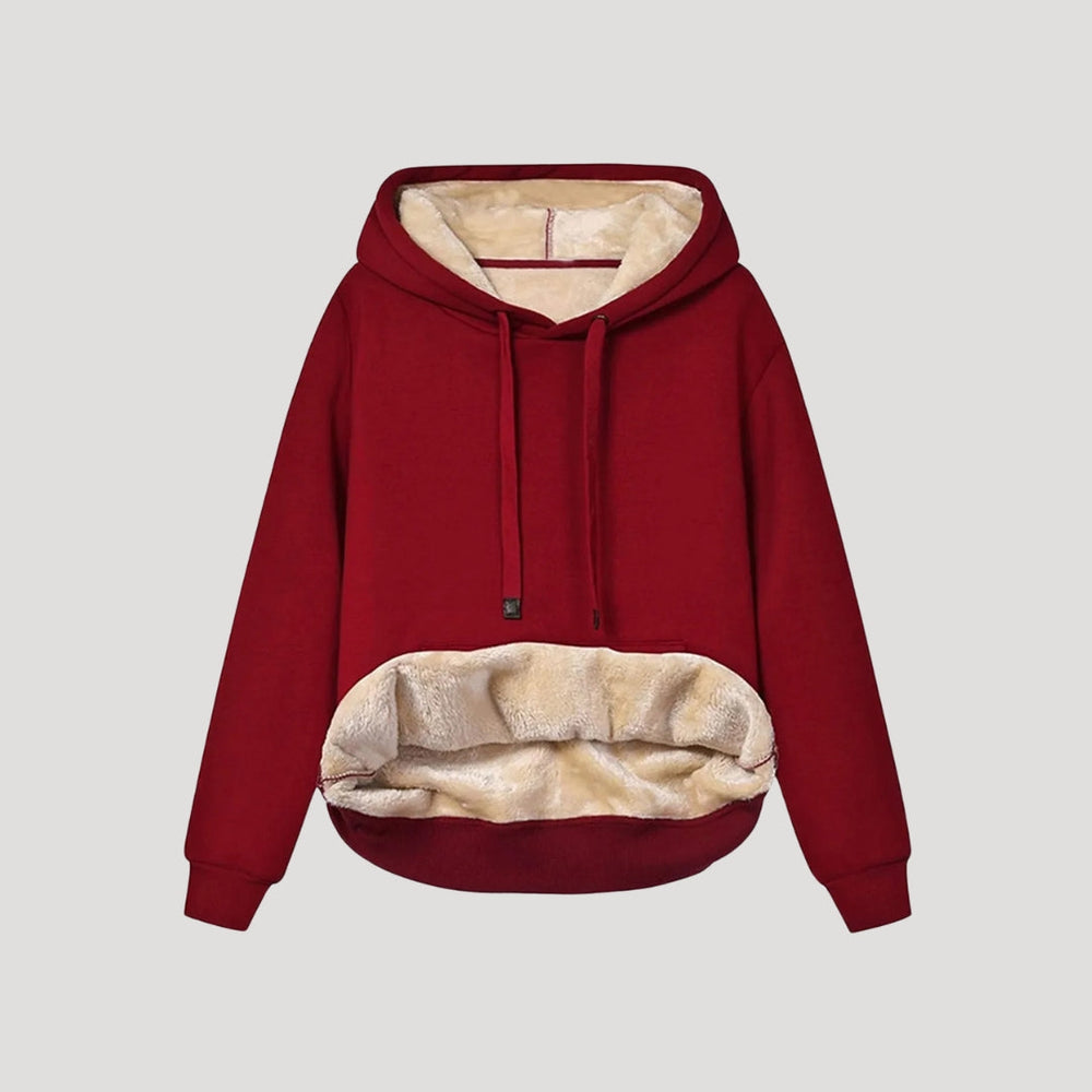 Women's Oversized Fleece-Lined Hoodie with Kangaroo Pocket image 2