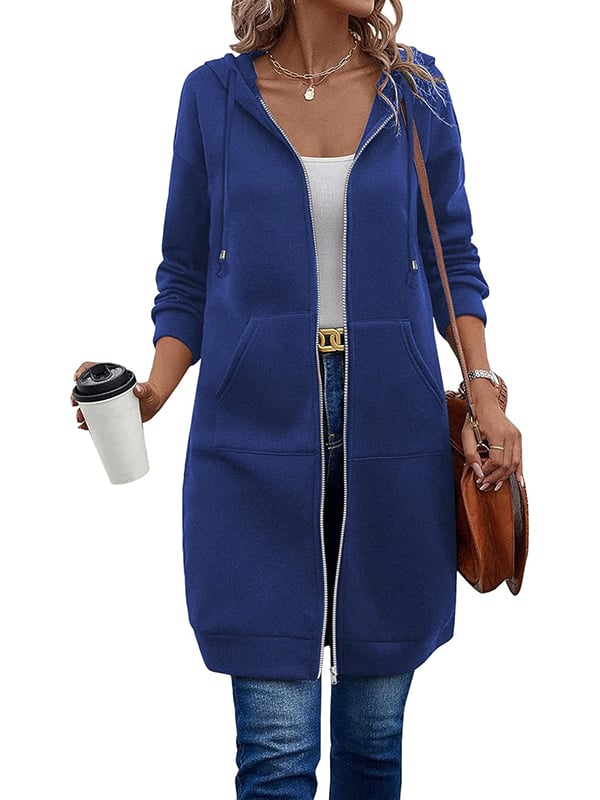 Women's relaxed zip-up fleece hoodie image 6