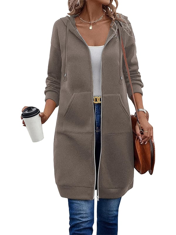 Women's relaxed zip-up fleece hoodie image 5