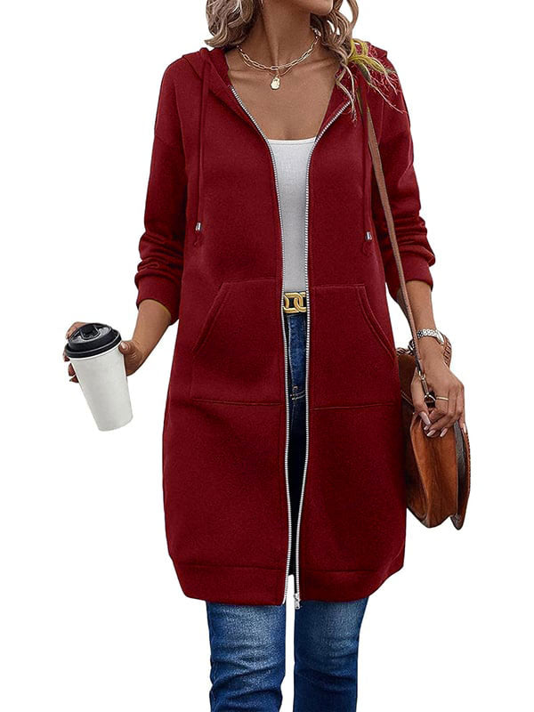 Women's relaxed zip-up fleece hoodie image 3