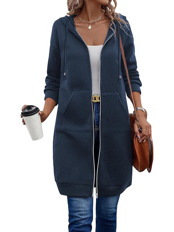 Women's relaxed zip-up fleece hoodie image 8