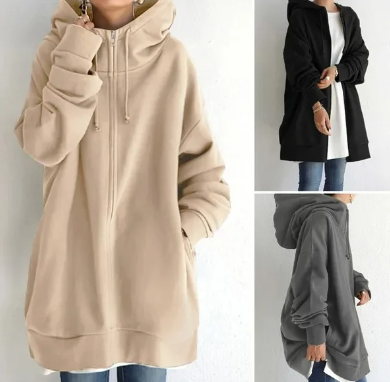 Niki Women's Cozy Oversized Zip Hoodie image 4